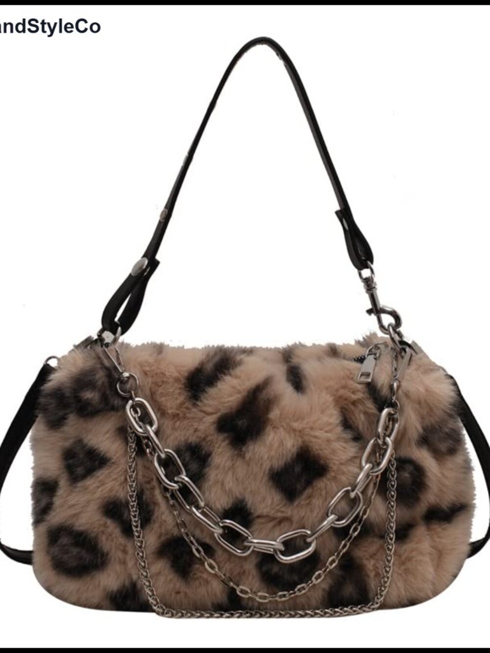 Plush Faux Fur Crossbody Shoulder Bag Chain Tote Satchel Purse